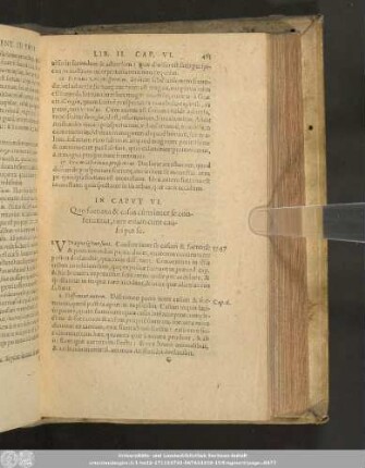 In Caput VI. Quo fortuna & casus cùm inter se conferuntur, tum etiam cum causis per se.