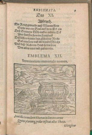 Emblema XII. Strenuorum immortale nomen.