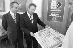Patenschaft der Stadt Karlsruhe für die ARD-Fernsehlotterie 1977 "Ein Platz an der Sonne". Eröffnung