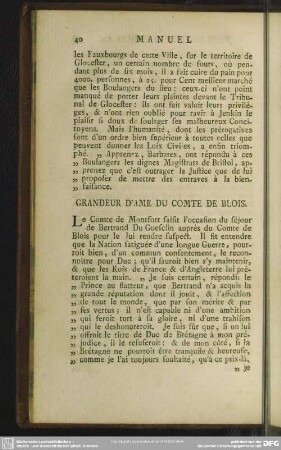 Grandeur D'Ame Du Comte De Blois