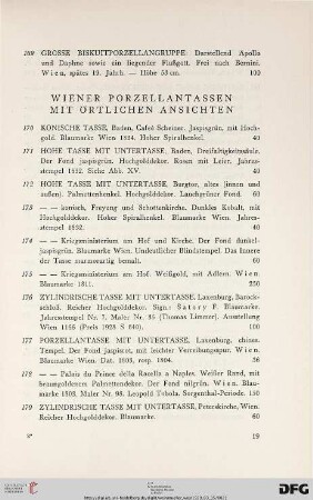 Wiener Porzellantassen mit Örtlichen Ansichten (Nr. 170-187)