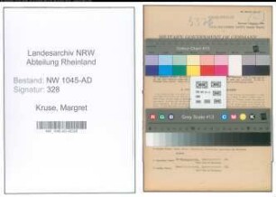 Entnazifizierung Margret Kruse , geb. 20.11.1921 (Fuersorgerin)