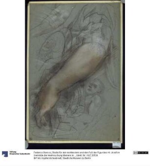 Studie für den rechten Arm und den Fuß der Figur des Hl. Josef im Gemälde der Heimsuchung Mariens in der Chiesa Nuova in Rom