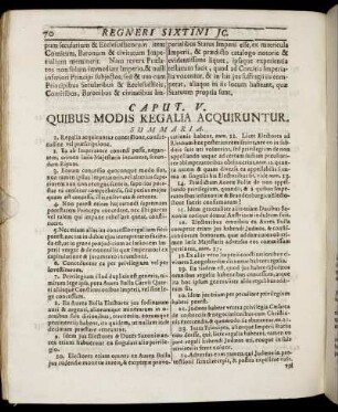 Caput. V. Quibus Modis Regalia Aquiruntur