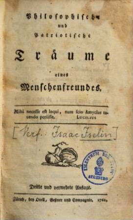 Philosophische und patriotische Träume eines Menschenfreundes