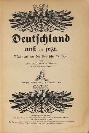 Deutschland einst und jetzt : Mahnruf an die deutsche Nation