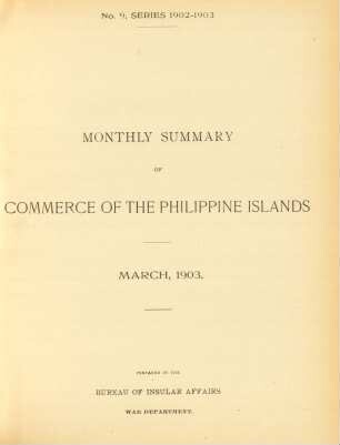 No. 9, Series 1902 - 1903. March 1903