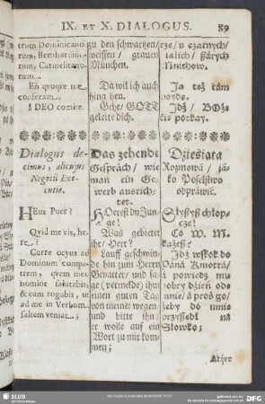 Dialogus decimus, alicuius Negotii Executio