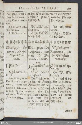 Dialogus decimus, alicuius Negotii Executio