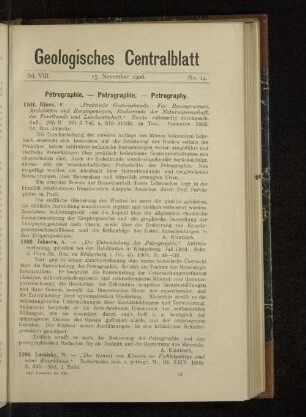 15. November 1906. No. 14.