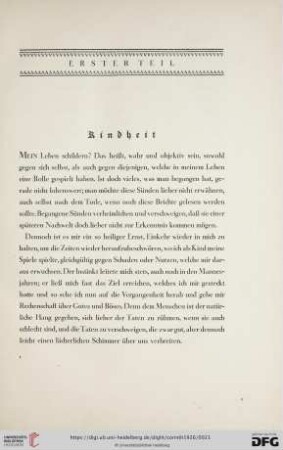 Erster Teil: Kindheit