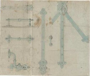 Gärtner, Friedrich von; Gärtnerhaus - Türbeschläge u. Türklinken (Ansichten)