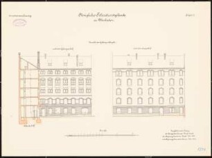 Polizeidienstgebäude, Wiesbaden: Gefängnisflügel: Aufriss 1:100