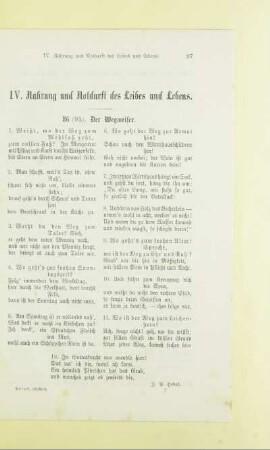 IV. Nahrung und Notdurft des Leibes und Lebens