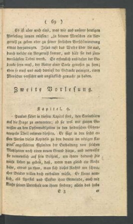 Zweite Vorlesung