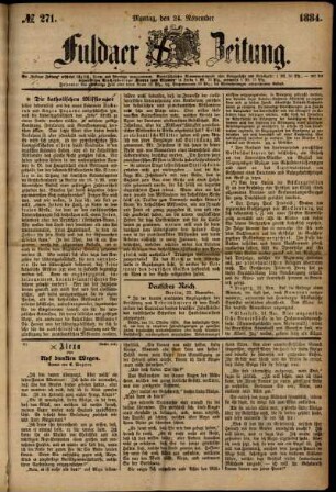 Ausgabe vom Montag, den 24. November 1884.