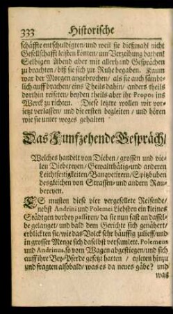 Das Funfzehende Gespräch/ Welches handelt von Dieben/ ...