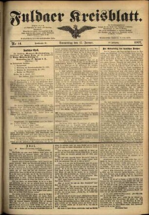 Ausgabe vom Donnerstag, den 17. Januar 1907.