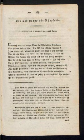 Ein und zwanzigste Rhapsodie - Dreißigste Rhapsodie