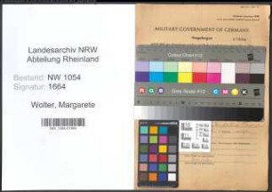 Entnazifizierung Margarete Wolter , geb. 19.07.1895 ()