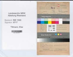 Entnazifizierung Else Tillmann, geb. 29.04.1904 (Verw.Angestellte)