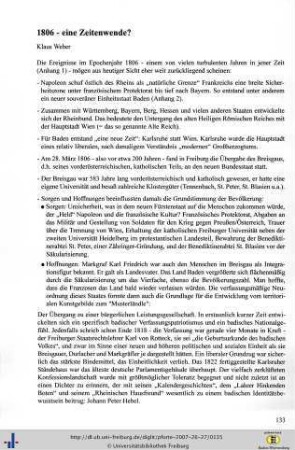 „1806 - eine Zeitenwende?"