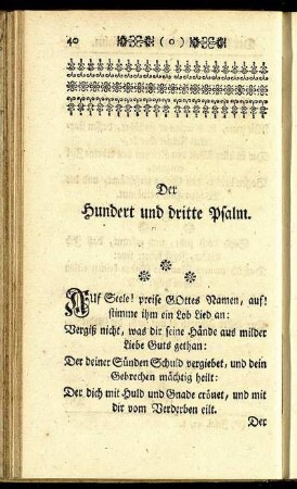 Der Hundert und dritte Psalm.
