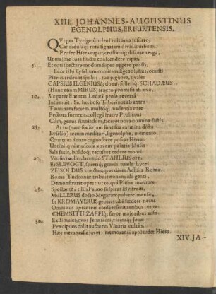 XIII. Johannes-Augustinus Egenolphus, Erfurtensis.