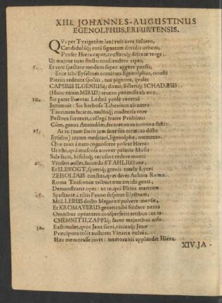 XIII. Johannes-Augustinus Egenolphus, Erfurtensis.
