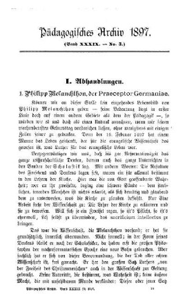 Philipp Melanchthon, der Praeceptor Germaniae