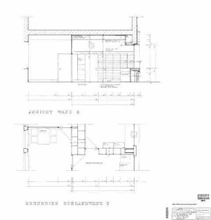 Heilbronn Hbf: Umbau Fka - Mofa, Ansicht Wand 3, Blatt Nr. 435 Empfangsgeb. Fka