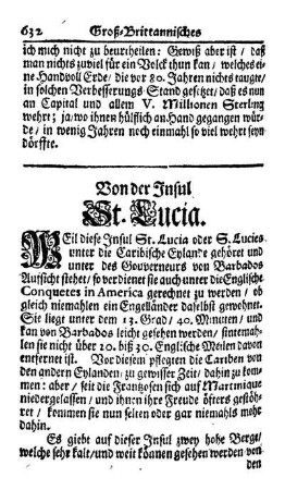 Von der Insul St. Lucia