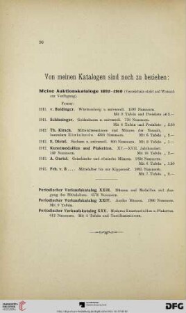 Von meinen Katalogen sind noch zu beziehen