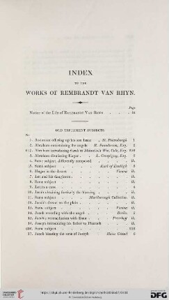 Index to the Works of Rembrandt van Rhyn