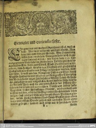 Geneigter und curieuser Leser