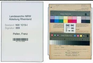 Entnazifizierung Franz Pellen , geb. 20.02.1899 (Arbeiter)