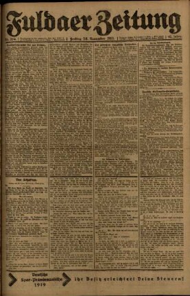 Ausgabe vom Freitag, den 28. November 1919.