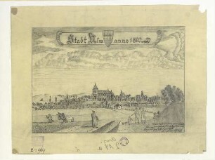 Ulm von Südwesten. Um 1817