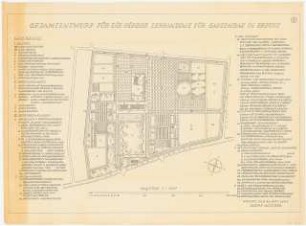 Gartenanlage Höhere Lehranstalt für Gartenbau, Erfurt: Gesamtentwurf 1:1000