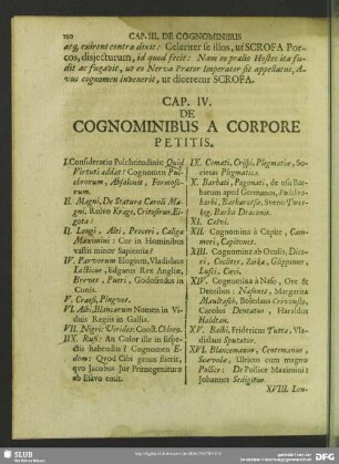 Cap. IV. De Cognominibus A Corpore Petitis