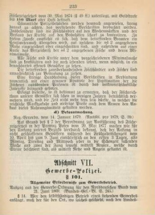 Abschnitt VII. Gewerbe-Polizei