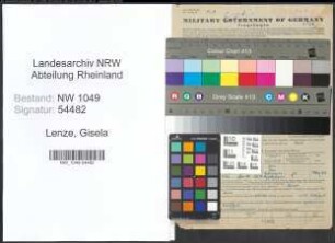 Entnazifizierung Gisela Lenze , geb. 06.08.1920 ()