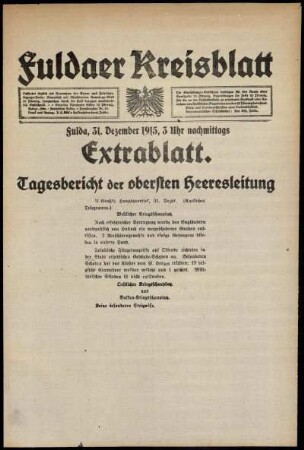 Ausgabe vom Freitag, den 31. Dezember 1915.