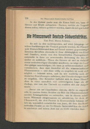 Die Pflanzenwelt Deutsch-Südwestafrikas.