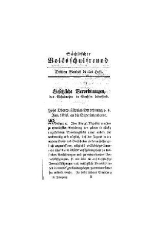 Gesetzliche Verordnungen, das Schulwesen in Sachsen betreffend