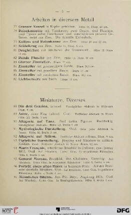 Miniaturen, Diverses (Nr. 88-119)