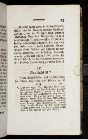 IV. Deutlichkeit?