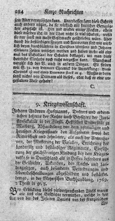 9. Kriegswissenschaft.