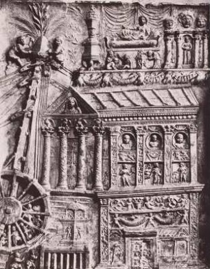 Maurer und Tretrad, Flachrelief, Rom, Lateran