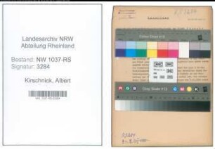 Entnazifizierung Albert Kirschnick , geb. 00.00.0000 (Rektor)
